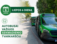Informacija apie viešojo transporto eismą liepos 6 dieną