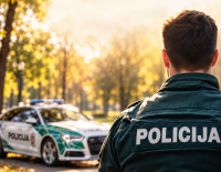 Policijos pareigūnas rudens šviesoje.png