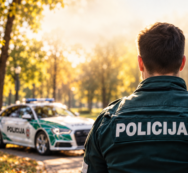 Policijos pareigūnas rudens šviesoje.png